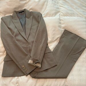 Theory - tan suit, blazer and pants